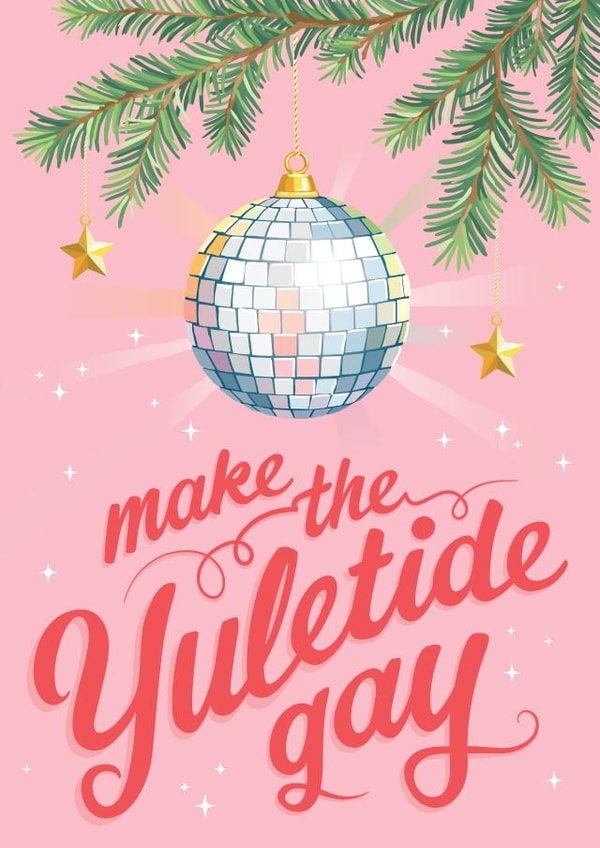 Funny Christmas Card - Yuletide Gay - Disco Ball created by Spite Dip