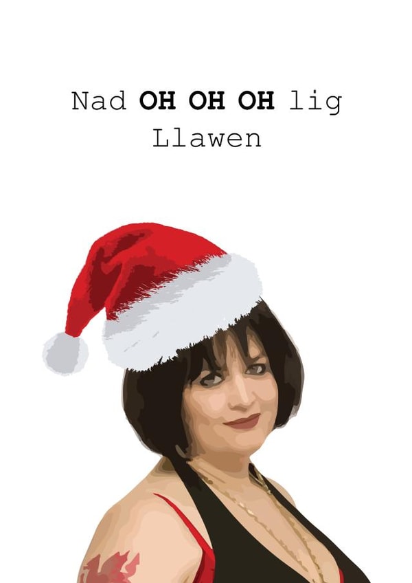 Welsh Christmas Card Nad OH OH OH lig Llawen - Nessa created by Draenog Design