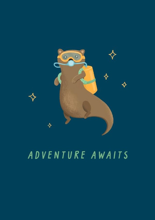 Cute Leaving Card - Adventure Awaits - Otter created by URGHH Card Co.