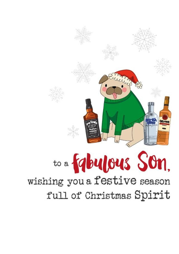 Cute Christmas Card - For Son - Alcohol created by Dandelion Stationery