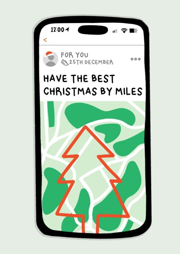 Funny Christmas Card - Running - Have The Best Christmas By Miles created by Amelia Ellwood