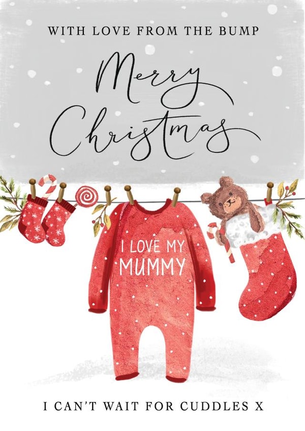 Merry Christmas Mummy, With Love From The Bump Card created by Making Meadows Ltd