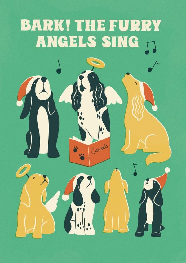 Fun Spaniel Christmas Card for Dog Owner, Friend or From the Dog created by Bird & Co Studio