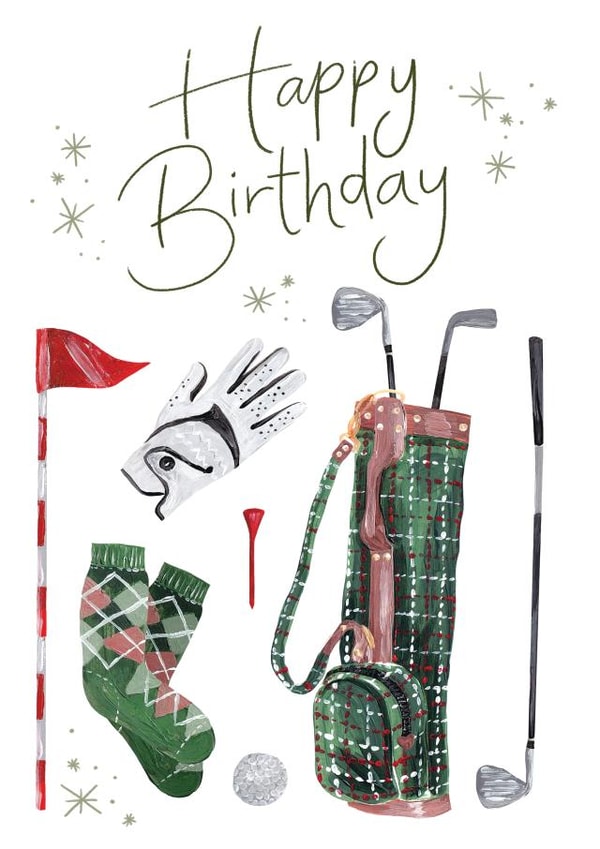 Traditional Golf Happy Birthday Card For Him created by Making Meadows Ltd