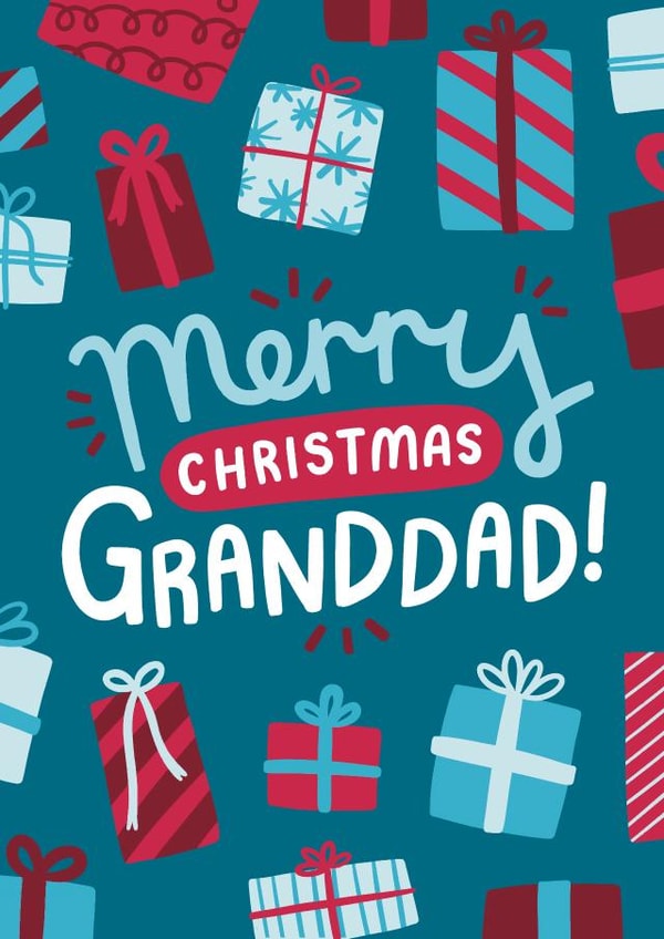 Merry Christmas Granddad! Cute Classic Christmas Card For Grandfather created by Josie Gledhill