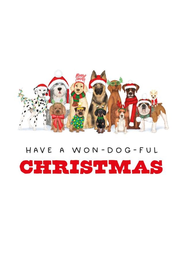Funny Dog Christmas Card - Dog Pun Christmas Card - For Dog Owners created by badgerbee design