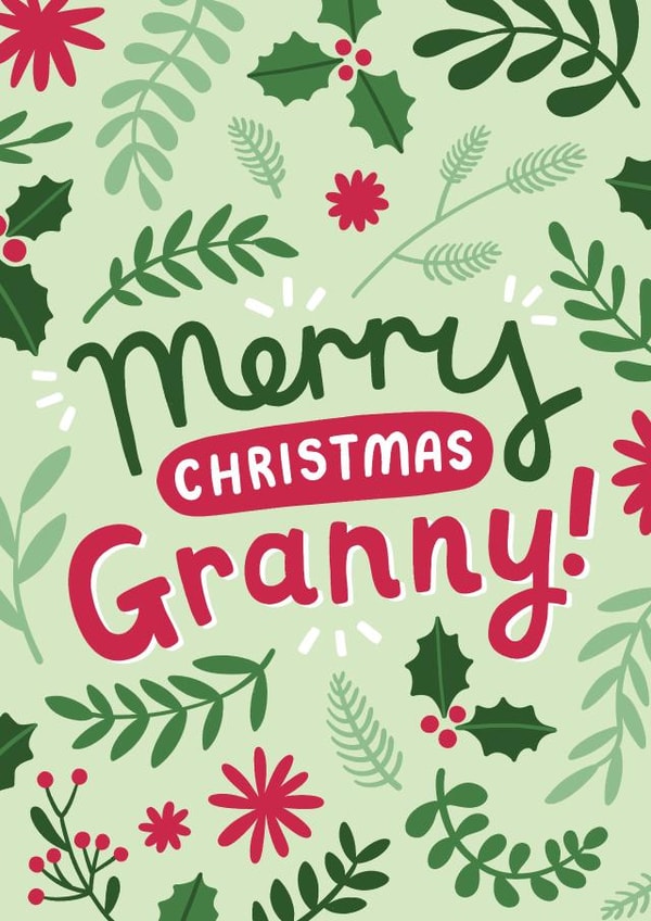 Merry Christmas Granny! Lovely nature inspired festive card for Granny created by Josie Gledhill