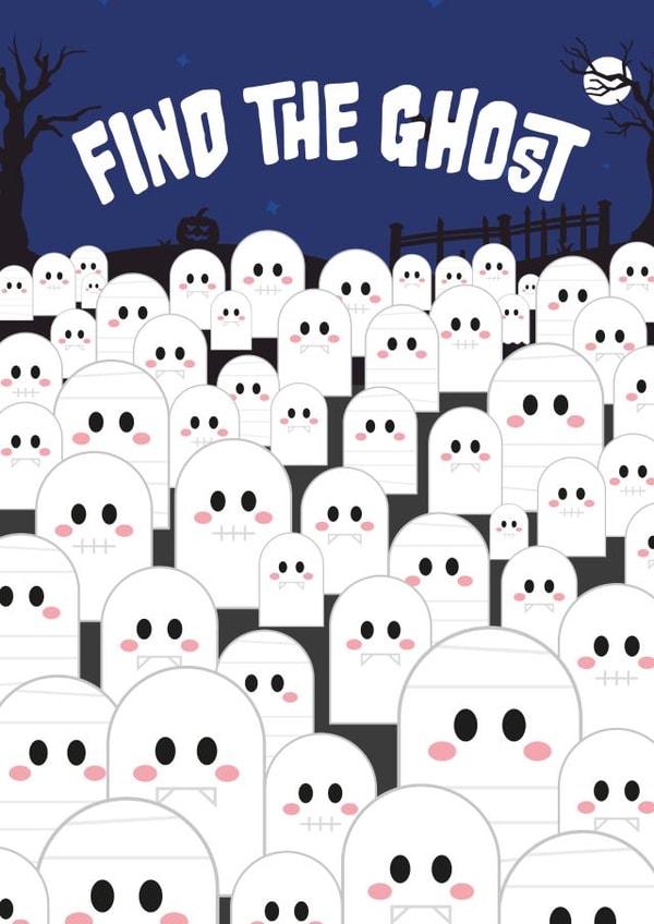 Fun Halloween Card - Brainteaser - Ghosts created by Cookie Design