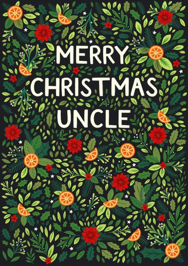 Classic Christmas Card - For Uncle - Festive Illustrations created by Pear Tree Press