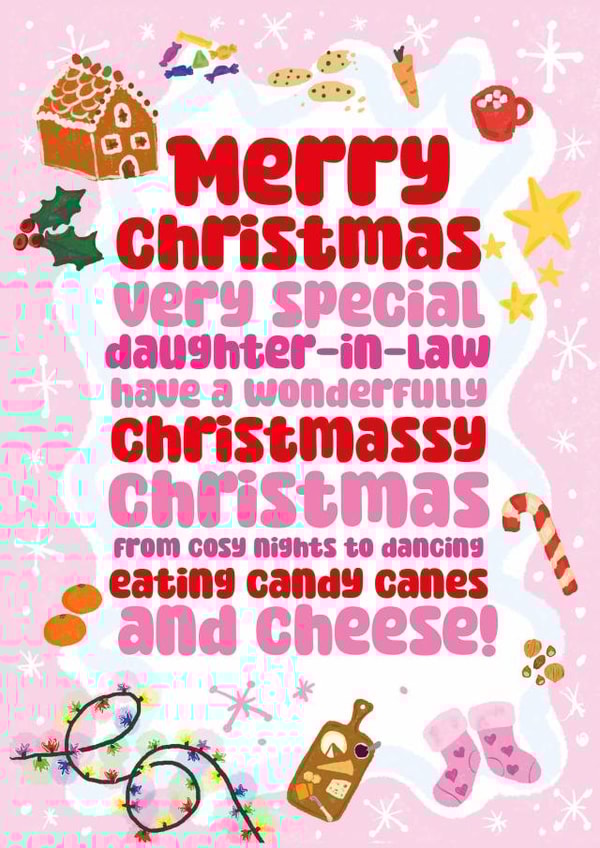 Funny Christmas Card - For Daughter In Law - Wonderfully Christmassy Christmas created by Rulu