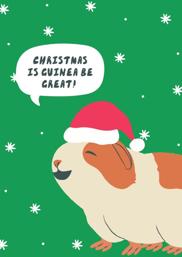 Cute Christmas Card - It's Guinea Be Great! created by KikiDoodles