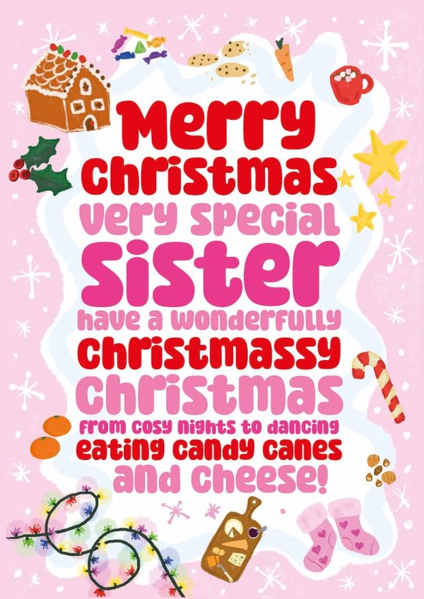 Funny Christmas Card - For Sister - Wonderfully Christmassy Christmas created by Rulu