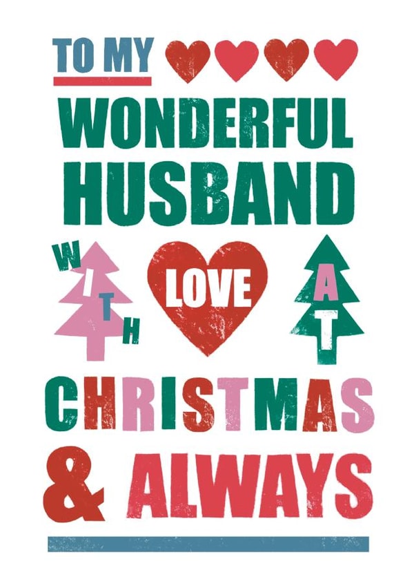 Arty Christmas Card - Wonderful Husband created by Sticky Tape Kate