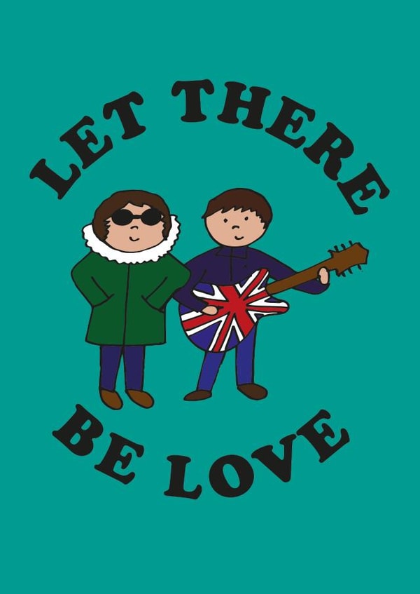 Oasis (Liam Gallagher and Noel Gallagher) card for music lover. Rock music card. created by Hannah @rocknrollbabies