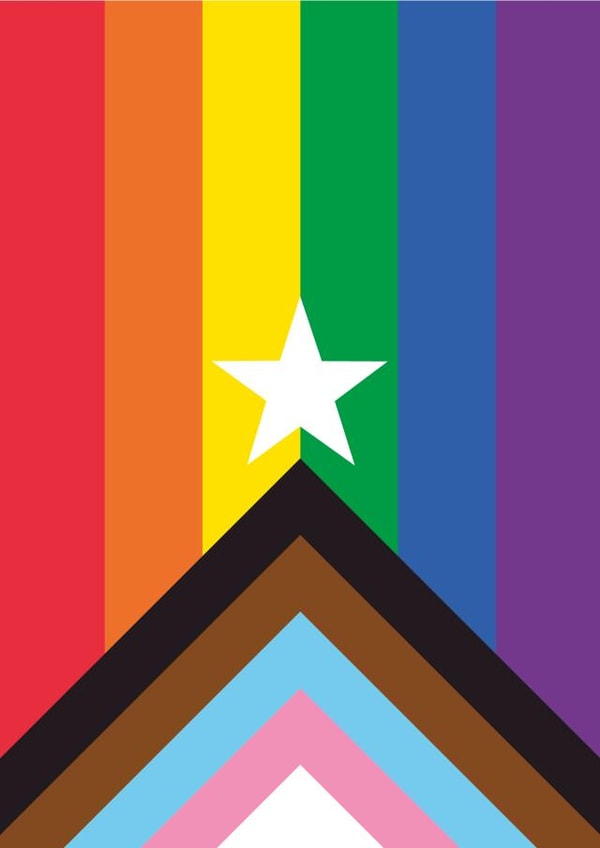 Arty Christmas Card - Pride Flag - Christmas Tree - LGBTQ+ created by Yay Days