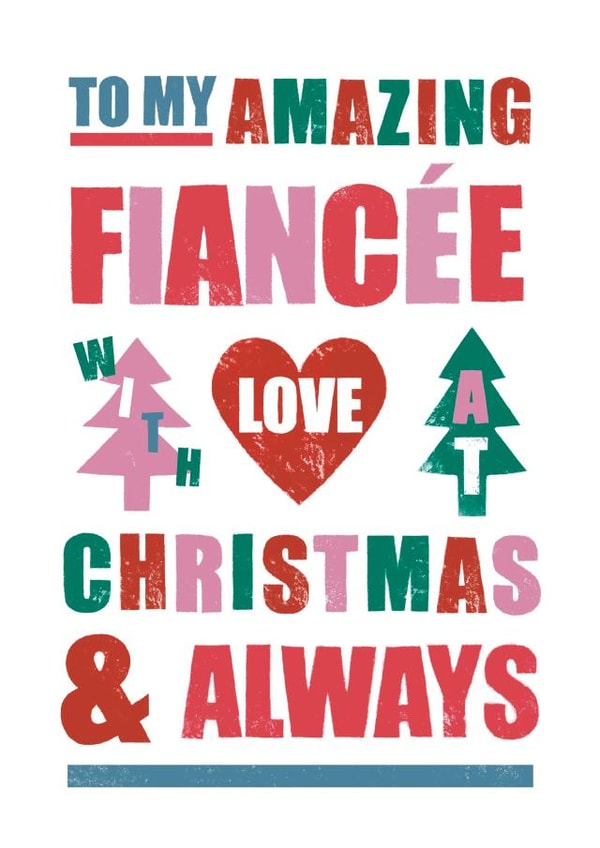 Arty Christmas Card - Amazing Fiancée created by Sticky Tape Kate