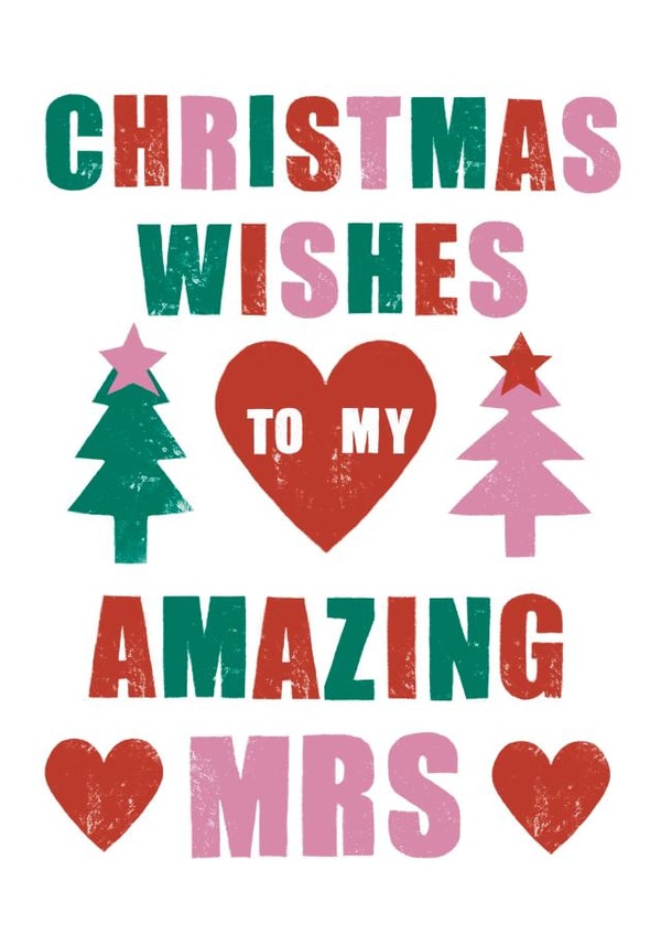 Arty Christmas Card - Wife - Amazing Mrs created by Sticky Tape Kate 