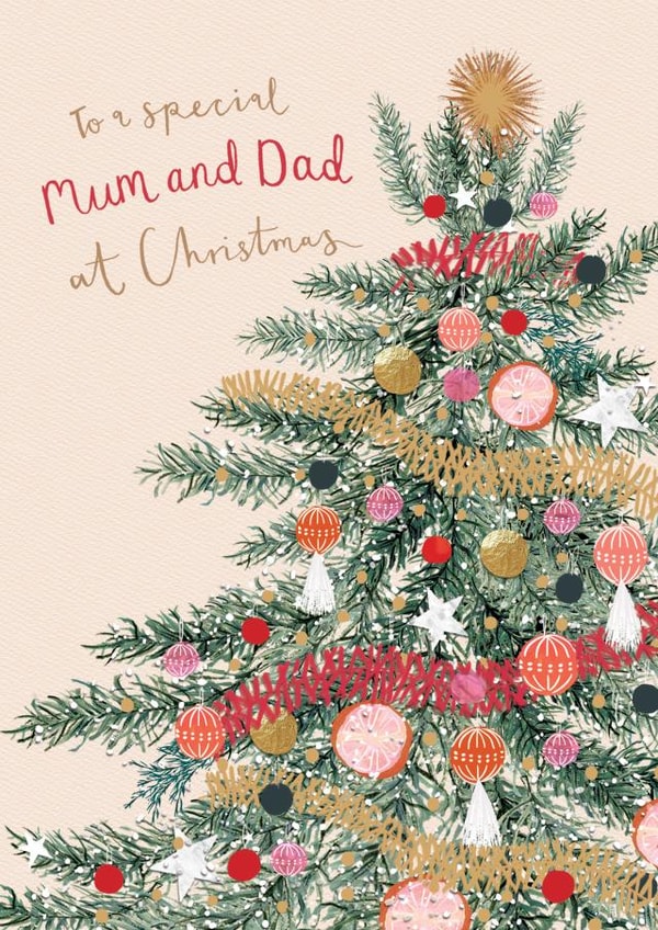 Classic Christmas Card - Mum And Dad - Pretty Tree created by Louise Tiler