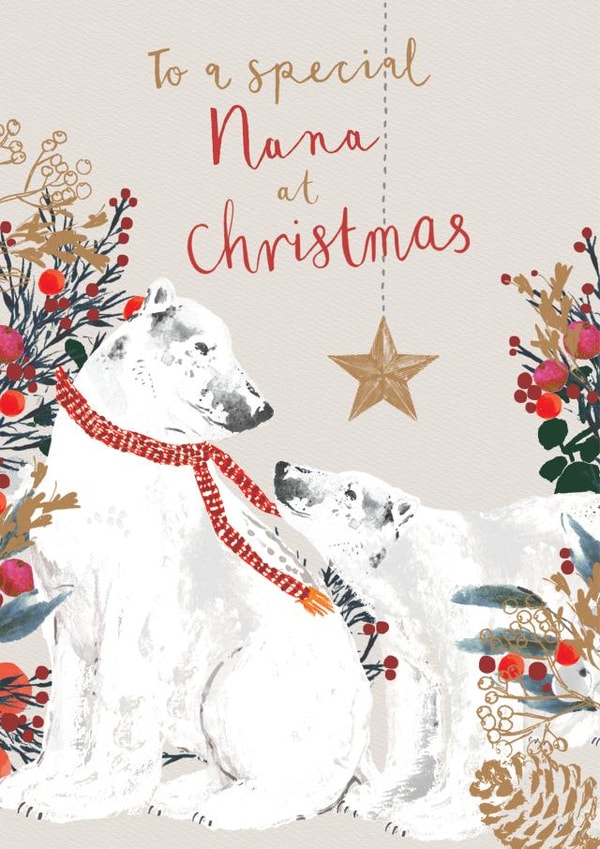 Cute Christmas Card - For Nana - Polar Bear created by Louise Tiler