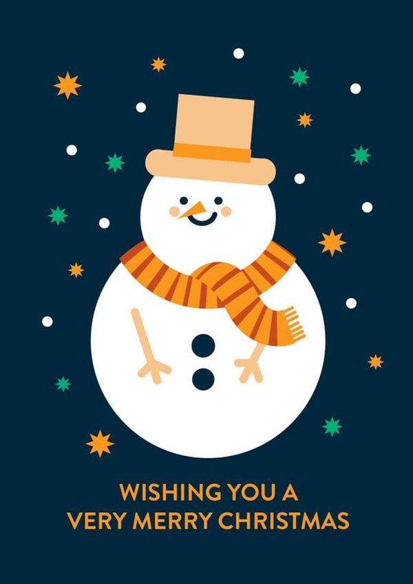 Cute Christmas Card - Graphic Style Snowman created by Stormy Knight