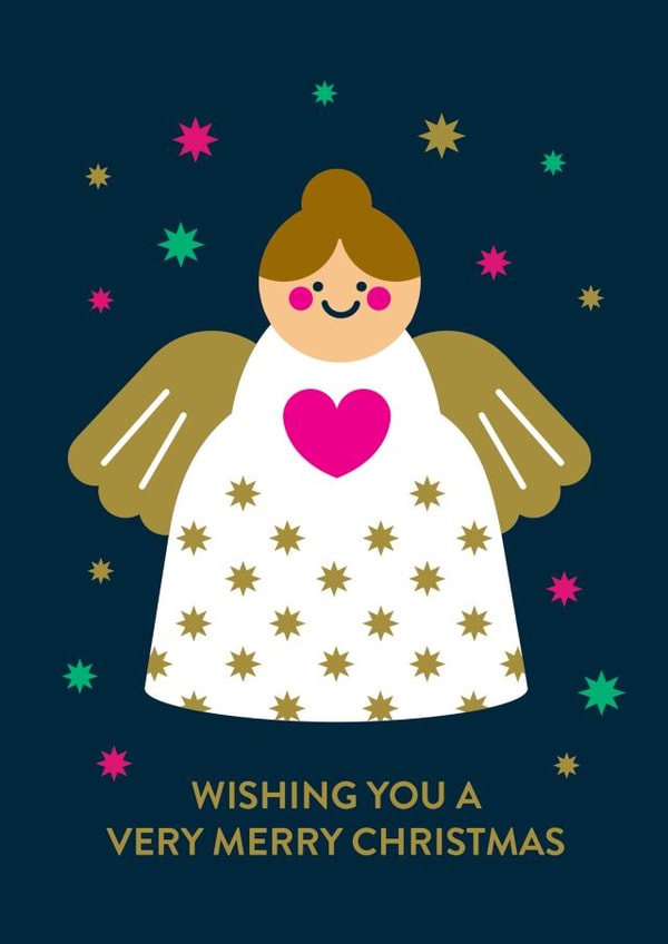 Cute Christmas Card - Angel - Wishing You A Very Merry Christmas created by Stormy Knight