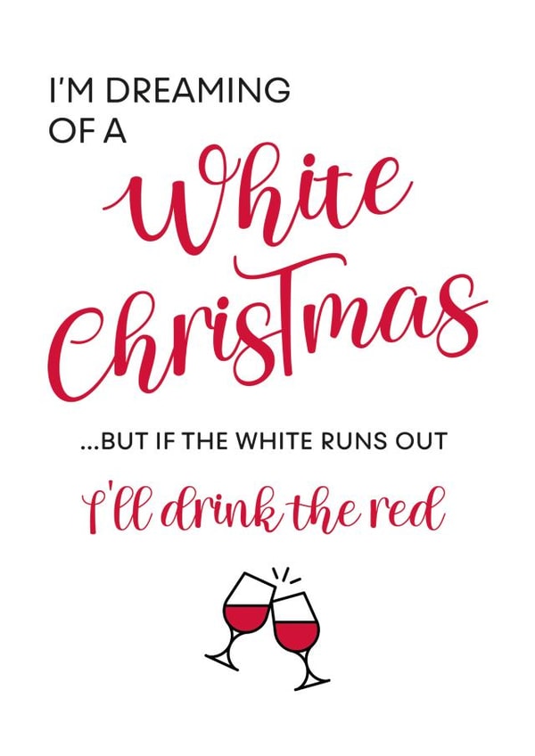 Funny Christmas Card, alcohol joke, play on words created by Ginger Ink Design