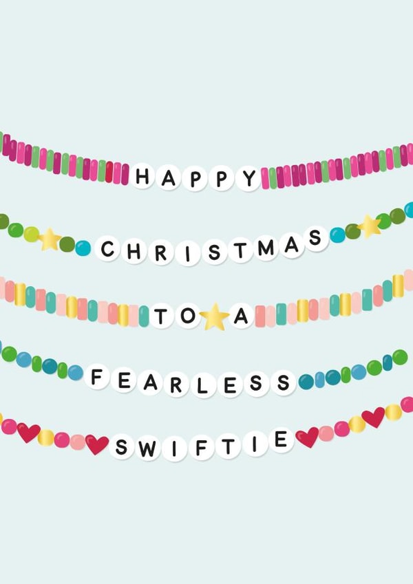 Fearless Swiftie Christmas card created by Percy & Pearl