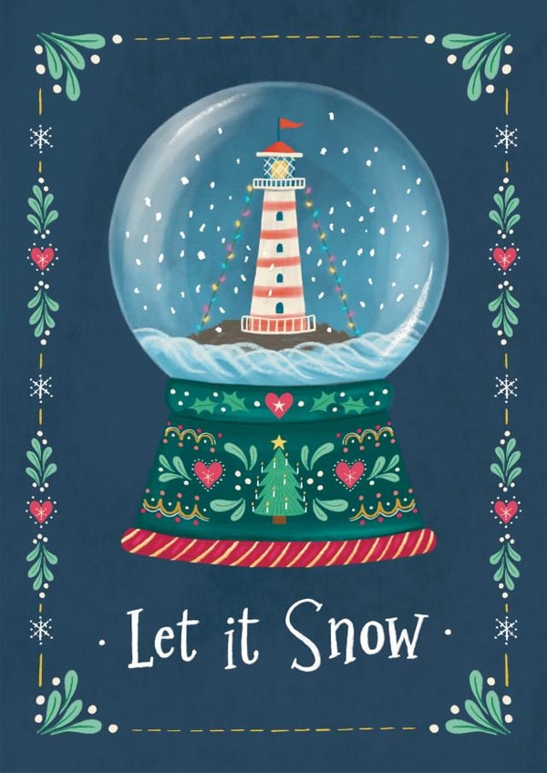 Classic Christmas Card - Lighthouse Snow Globe created by Watercolour Sky 
