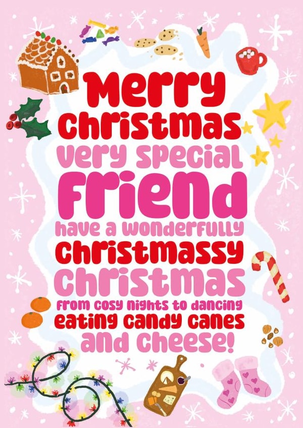 Funny Christmas Card - For Friend - Wonderfully Christmassy Christmas created by Rulu