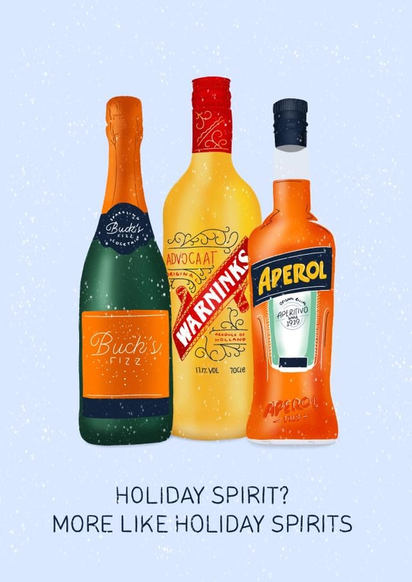 Funny Christmas Card - Holiday Spirits created by Studio Sage UK