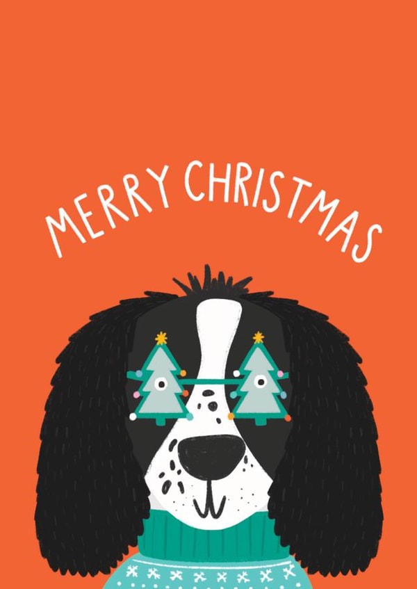 Cute Christmas Card - Dog - Merry Christmas created by Charley Muttitt