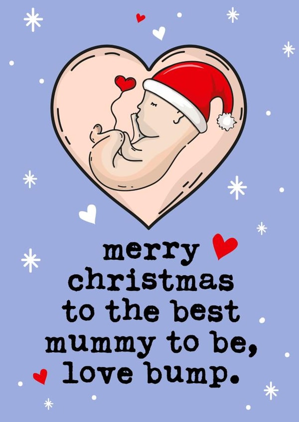 Cute Christmas Card - Mummy To Be - From The Bump | thortful