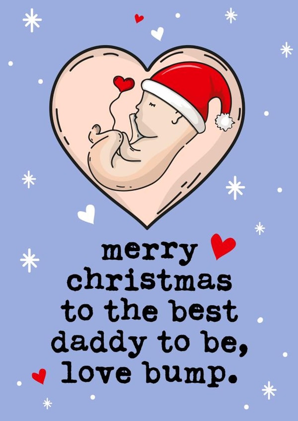 Cute Christmas Card - Daddy To Be - From The Bump created by Mrs Best Paper Co.