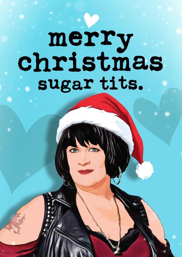 Funny Christmas Card - Nessa - Merry Christmas Sugar Tits created by Tilly & Me
