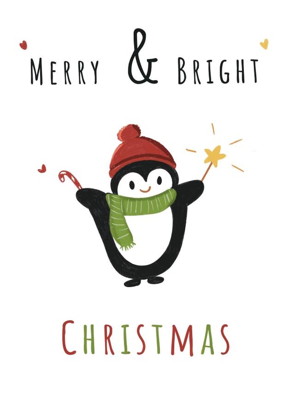 Cute Penguin Card for Bright Christmas created by Kaytealogy 