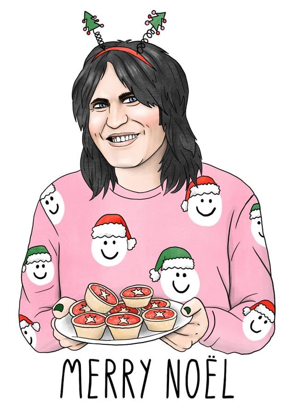 Funny Christmas Card - Merry Noel - Great British Bake Off - Noel Fielding created by Sketchy Print Co