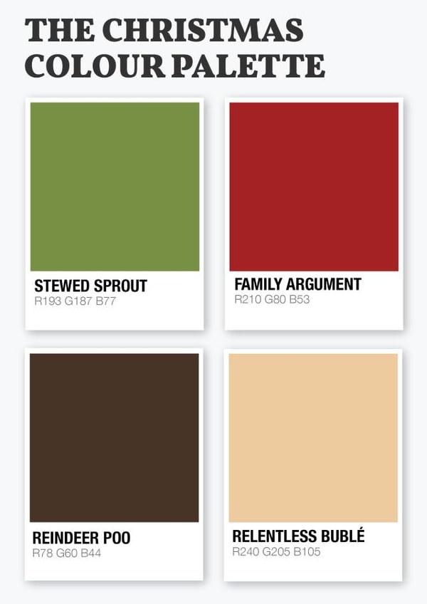Funny Christmas Card - Colour Pallet created by Pottsy Prints