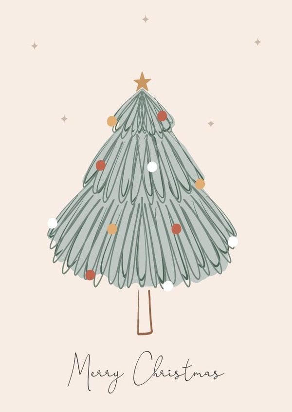 Pretty Christmas Card - Christmas Tree created by Little Prints Fred Designs