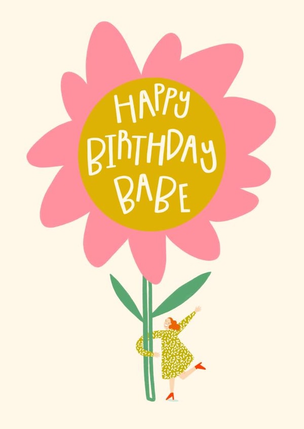 Pretty Birthday Card - Birthday Babe - Flower created by Georgia-Maia Illustrations