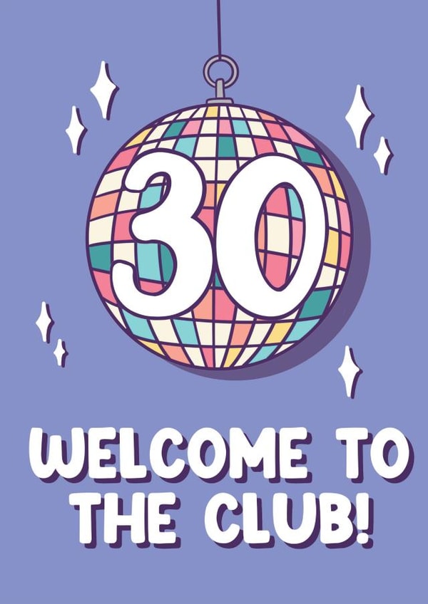 Cute Birthday Card - 30th - Disco Ball created by Stuck Shop Gifts