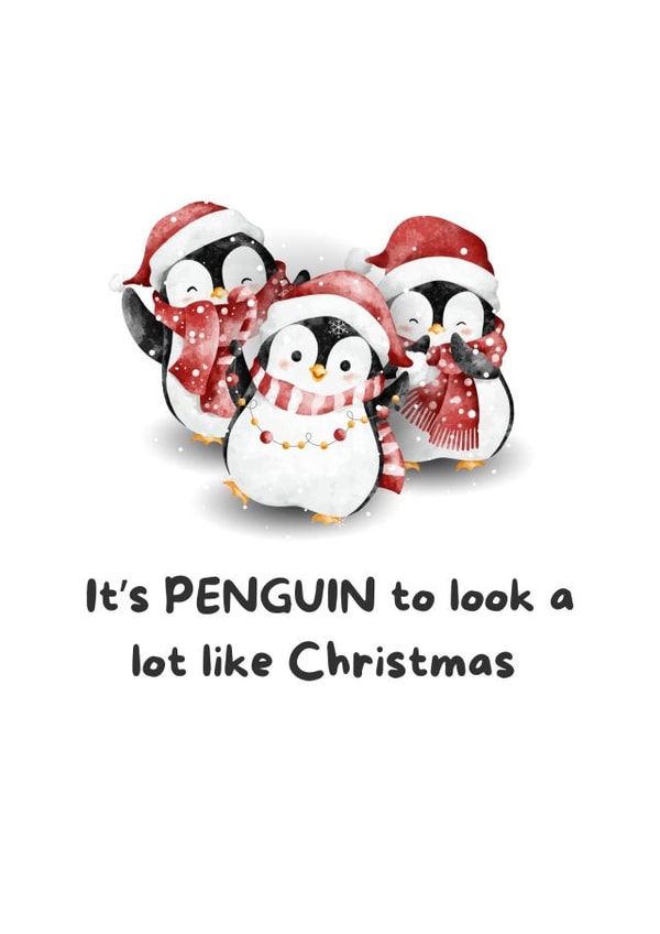 Cute Penguin Christmas Card created by Bolt + Paper