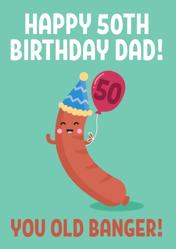 Funny Birthday Card - For Dad - 50th - Old Banger created by Blush & Blossom 