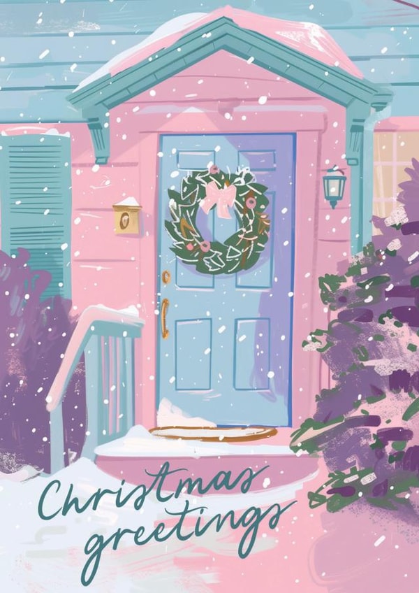 Pretty Christmas Card - Front Door Wreath created by Feel Good Supplies