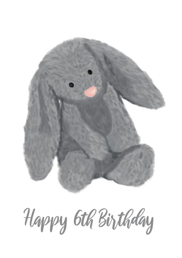 Happy 6th Birthday Bunny created by Sarah, Spark Prints & Designs