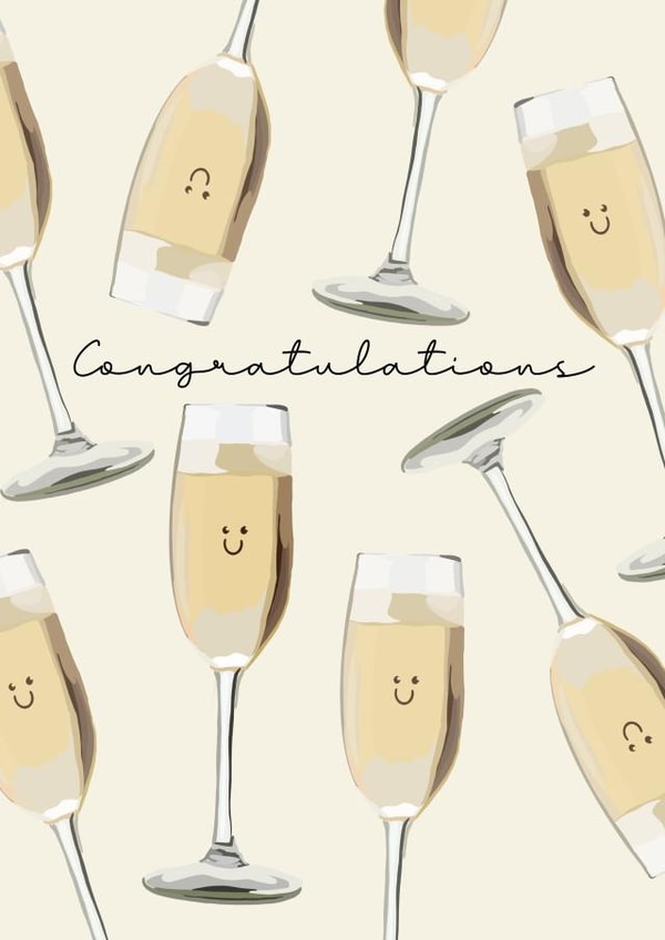 Congratulations! Card - New Job, Graduation, Promotion - Champagne Celebration created by Over N’ Out Designs