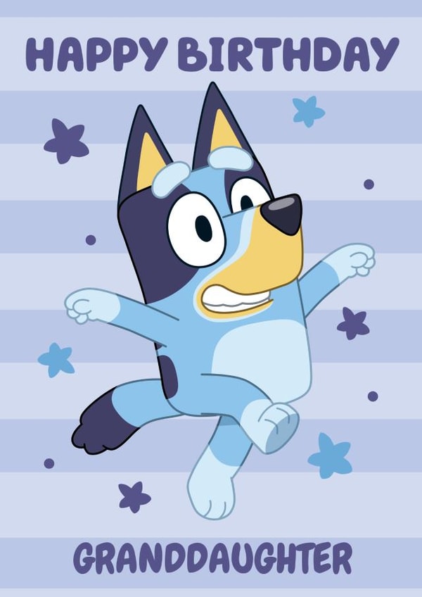 Cute Fun Bluey Themed Birthday Card for Granddaughter – Kids Birthday – Girl created by Danilo