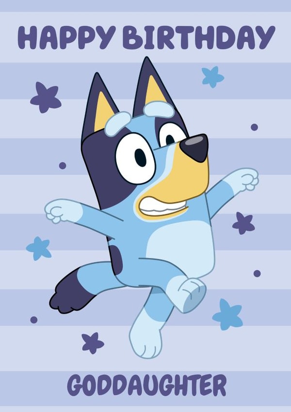 Cute Fun Bluey Themed Birthday Card for Goddaughter – Kids Birthday – Girl created by Danilo