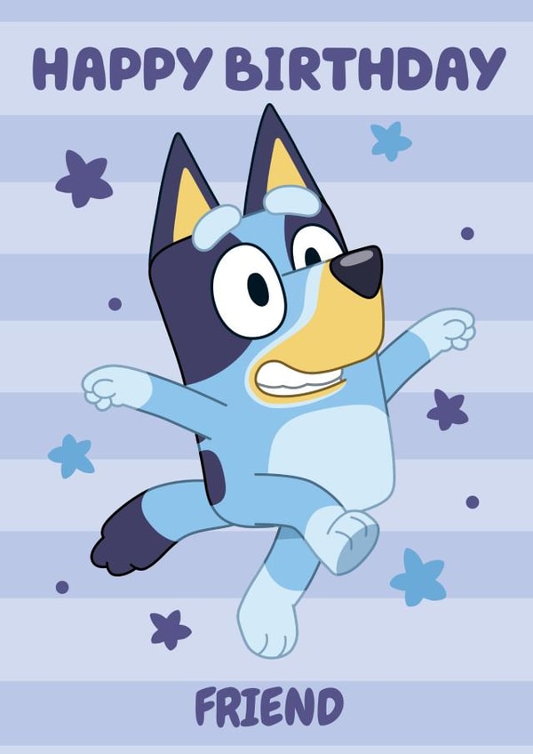 Cute Fun Bluey Themed Birthday Card for Friend – Kids Birthday – Child created by Danilo
