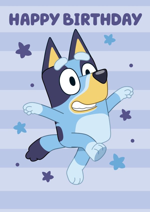Cute Fun Bluey Themed Birthday Card – Kids Birthday – Child created by Danilo
