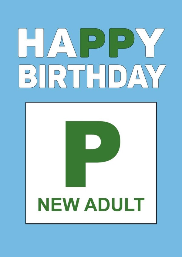 Funny Birthday Card - New Adult Plate created by Stephanie Scala